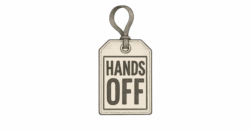 Hands off luggage tag