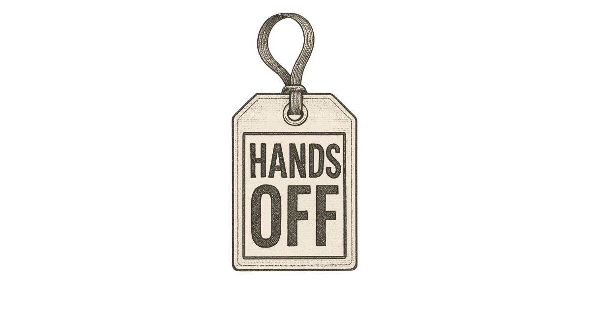Hands off luggage tag